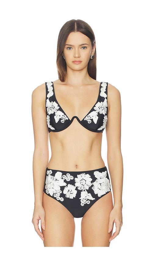 SIMKHAI Rosie Mono Wire Bikini Top in Black by SIMKHAI
