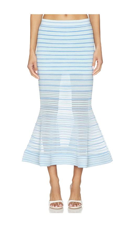 SIMKHAI Sullivan Midi Skirt in Blue by SIMKHAI