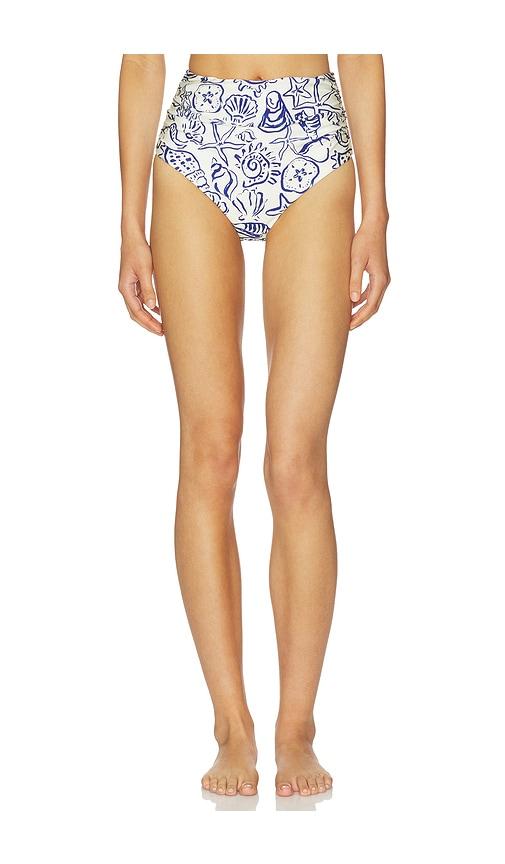 SIMKHAI Teya High Waisted Bikini Bottom in Navy by SIMKHAI