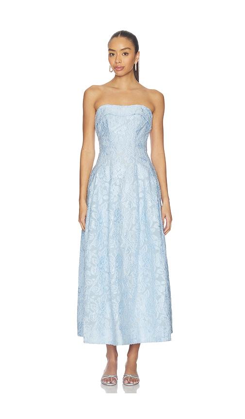 SIMKHAI Valeria Jacquard Midi Dress in Baby Blue by SIMKHAI