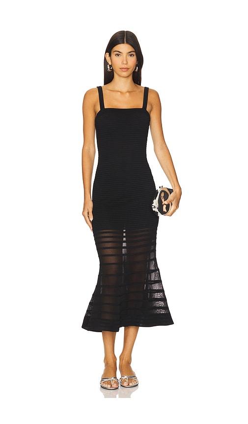 SIMKHAI Vallarie Midi Dress in Black by SIMKHAI