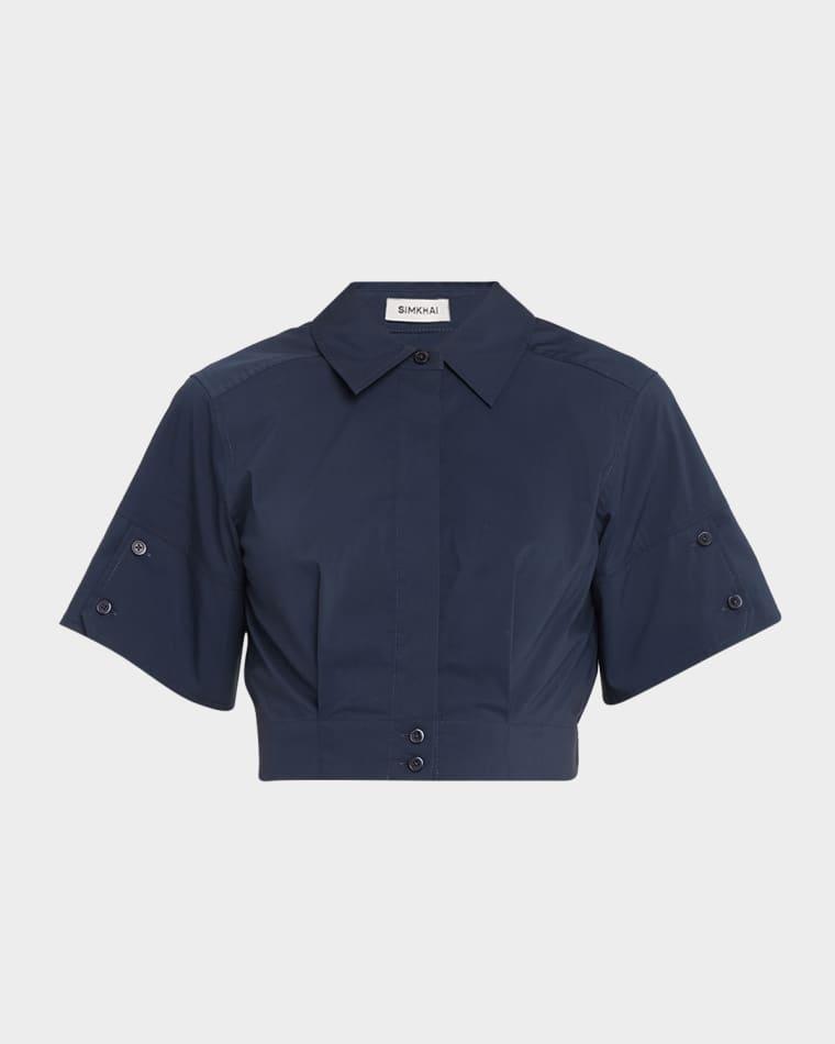 Sabrina Cropped Short-Sleeve Top by SIMKHAI