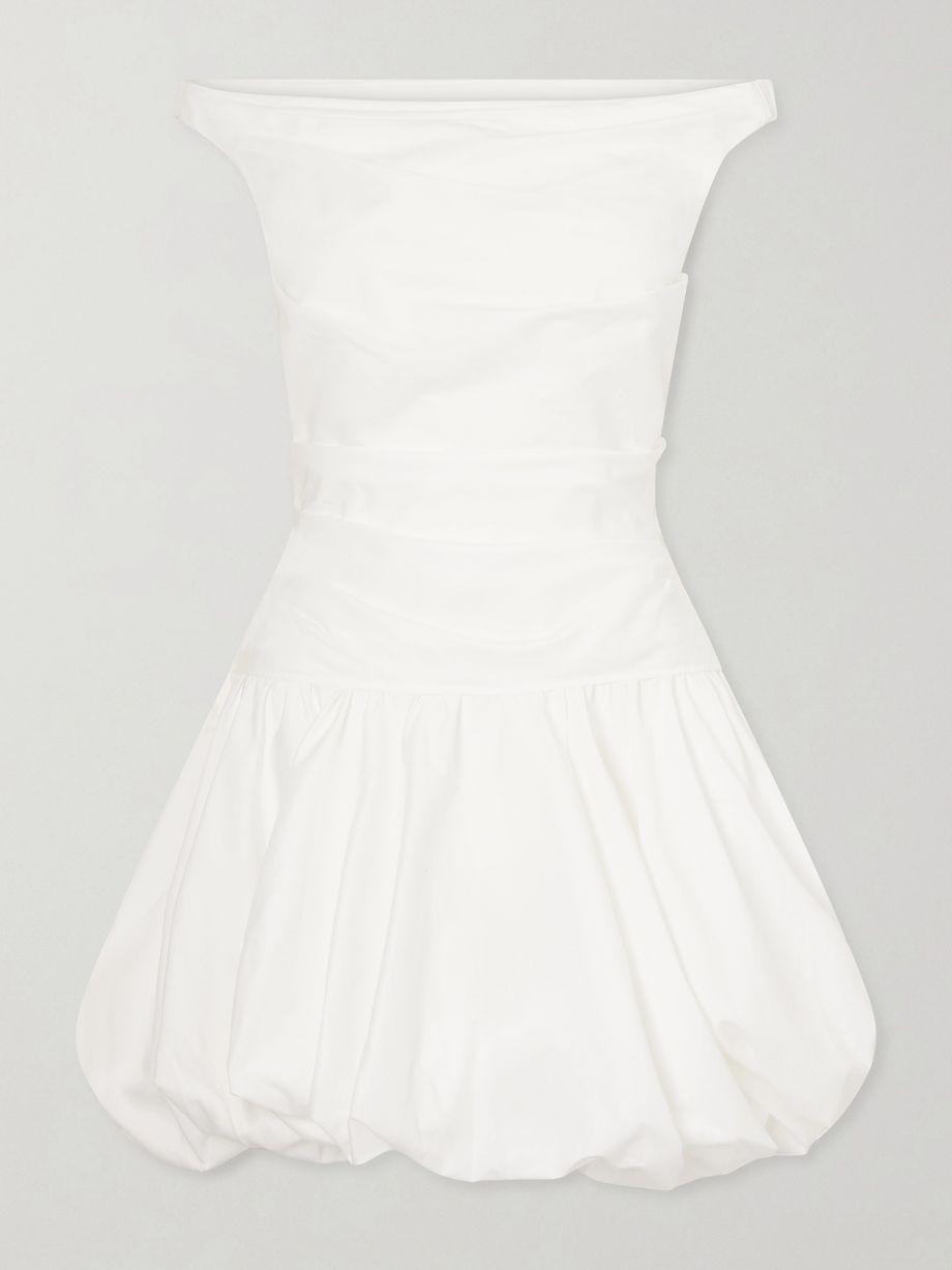Salina ruched cotton-blend poplin mini dress by SIMKHAI
