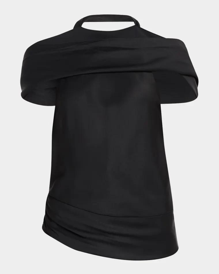 Samira Satin Cape Top by SIMKHAI
