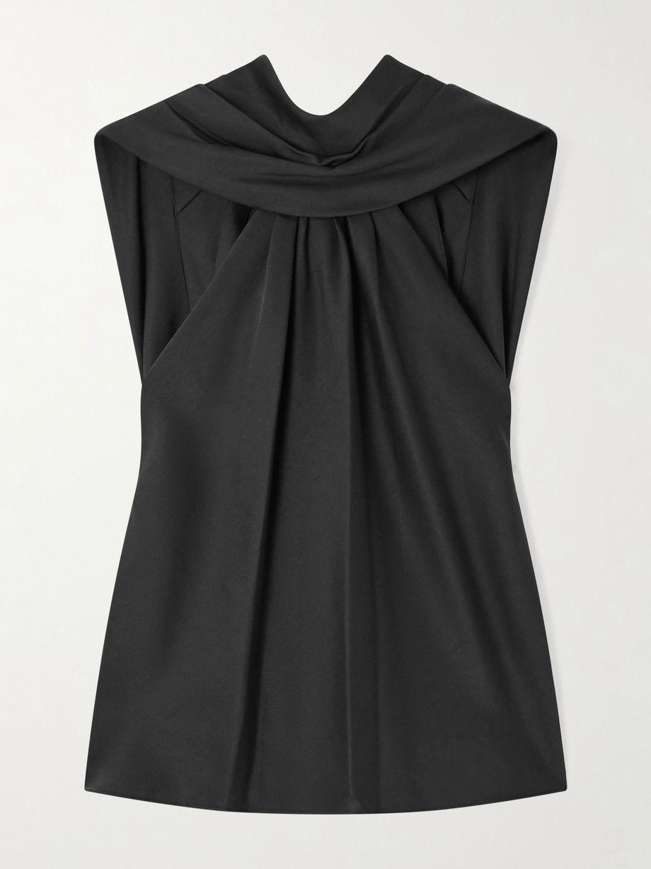Scarlett cape-effect draped satin top by SIMKHAI