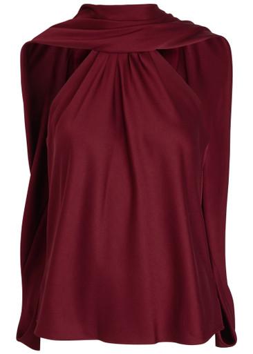 Scarlett cape-effect satin top by SIMKHAI