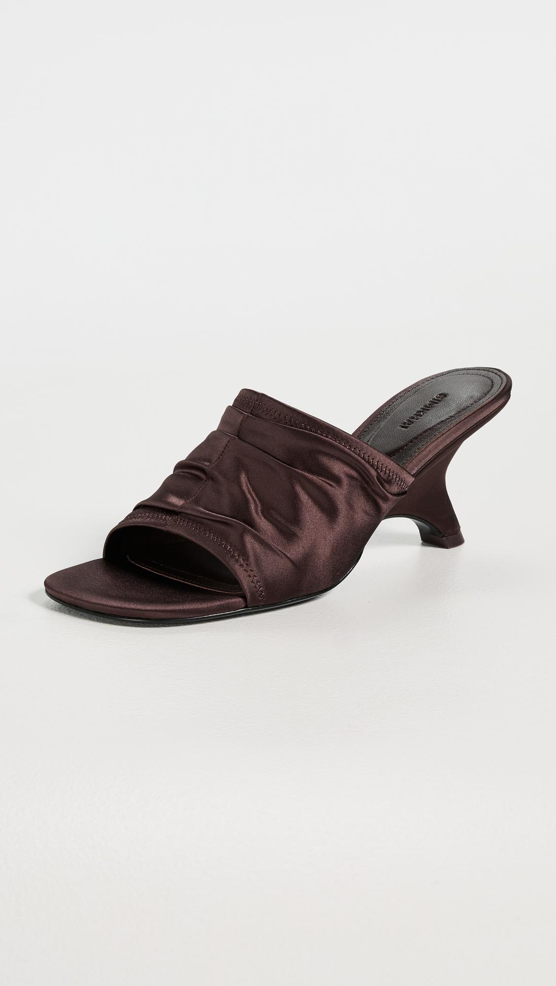 Shadow Mule Satin Sandals by SIMKHAI