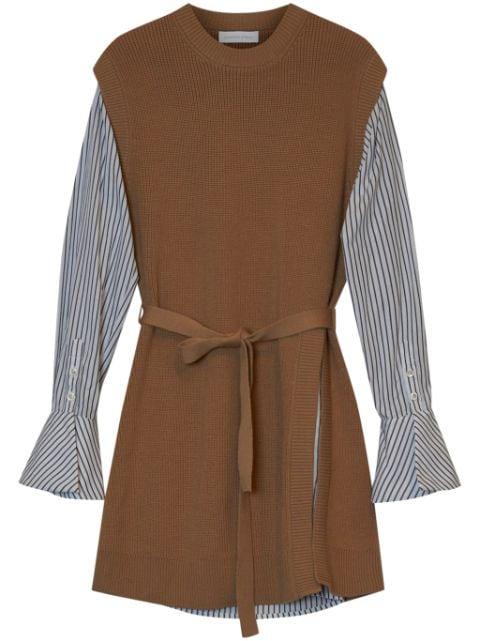 Shai layered belted minidress by SIMKHAI