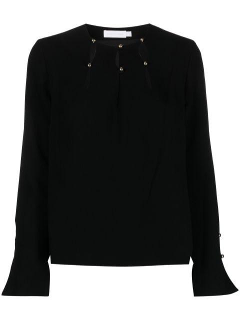 Sharon long-sleeve crepe blouse by SIMKHAI