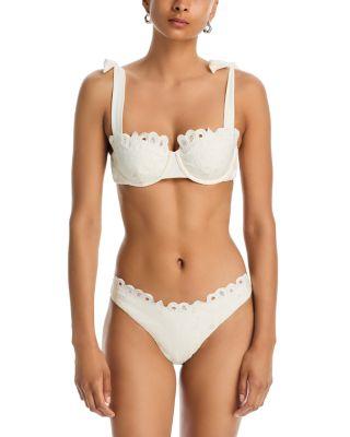 Sofie Embroidered Bikini Top & Gina Embroidered Bikini Bottom by SIMKHAI