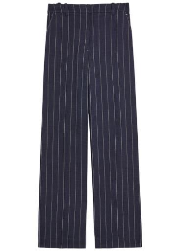 Tavar pinstripe straight-leg canvas trousers by SIMKHAI