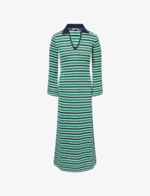 Tegan Striped Cotton-Blend Midi Dress by SIMKHAI