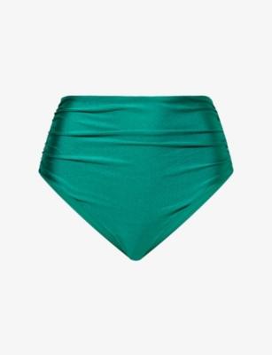 Teya High-Rise Ruched Bikini Bottoms by SIMKHAI