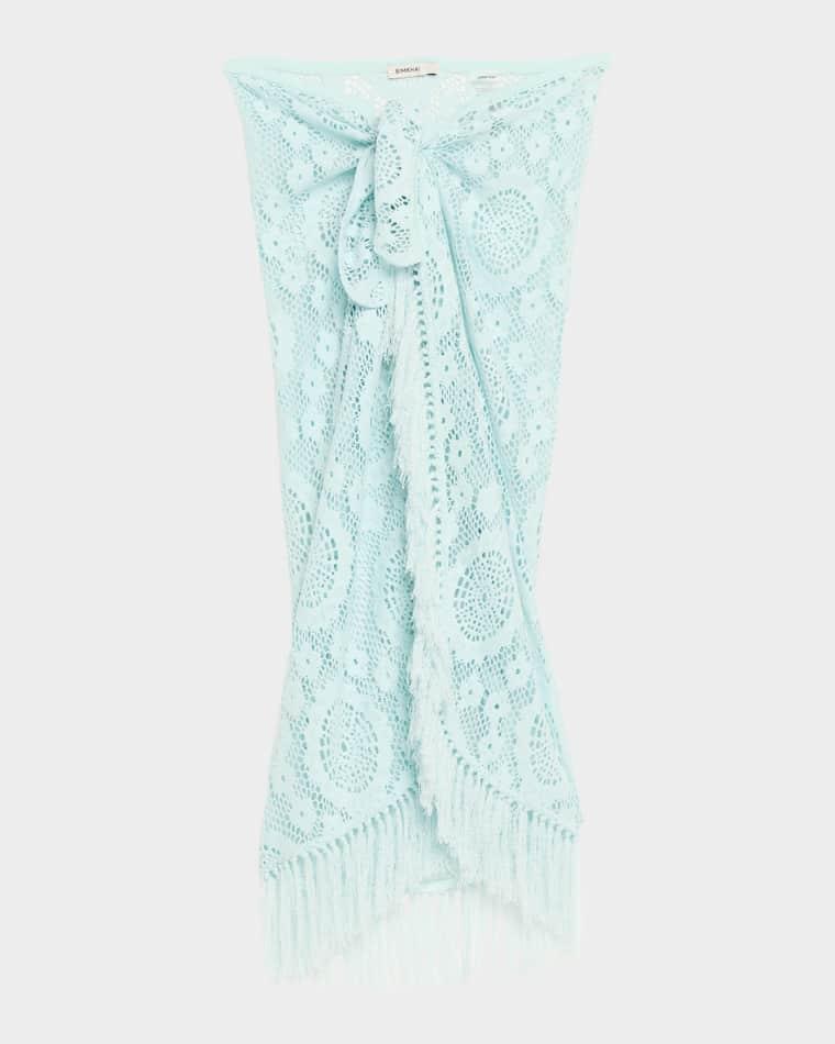 Thyri Open-Knit Fringe Pareo Coverup by SIMKHAI
