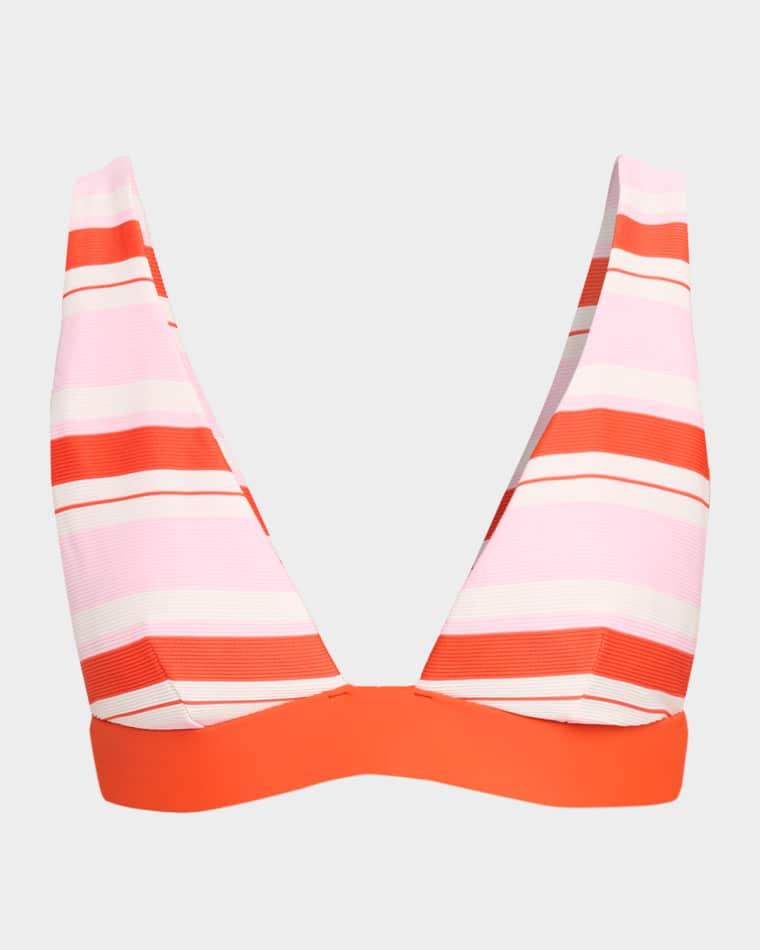 Tillie Striped Triangle Bikini Top by SIMKHAI