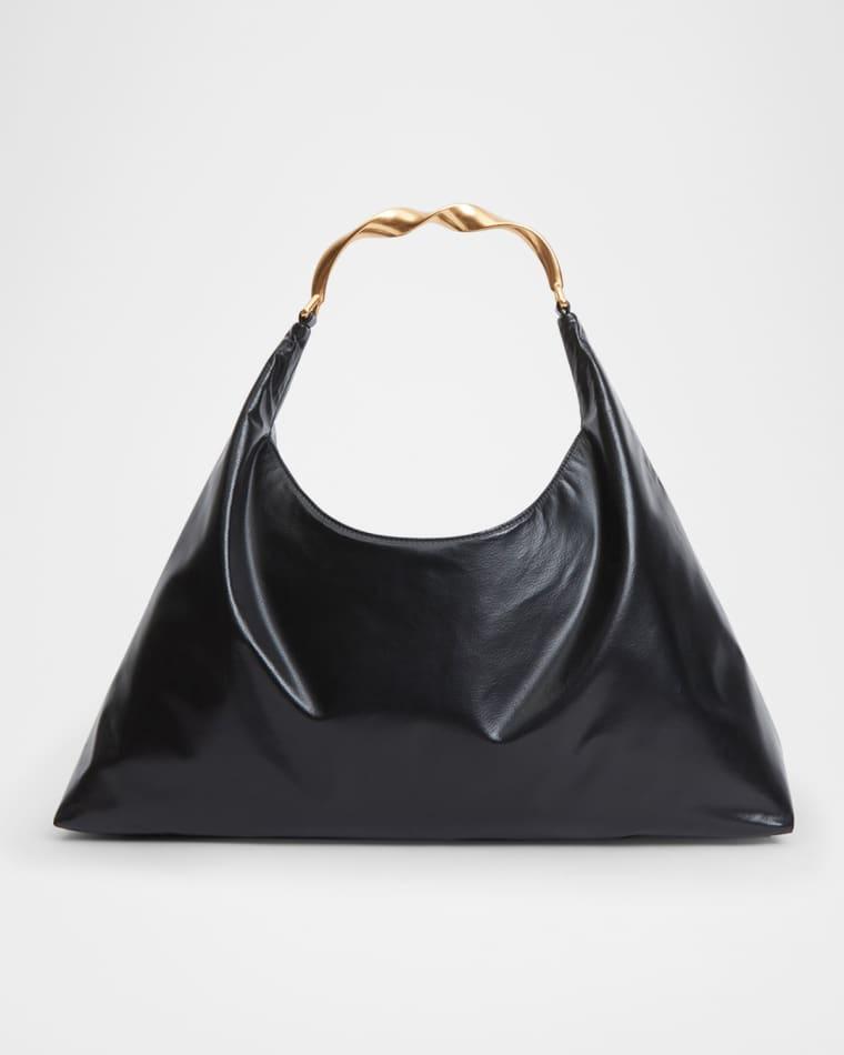 Twist Leather Hobo Bag by SIMKHAI
