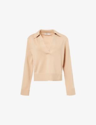 V-Neck Long-Sleeves Cotton And Cashmere Polo Shirt by SIMKHAI