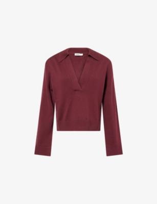 V-Neck Long-Sleeves Cotton And Cashmere Polo Shirt by SIMKHAI