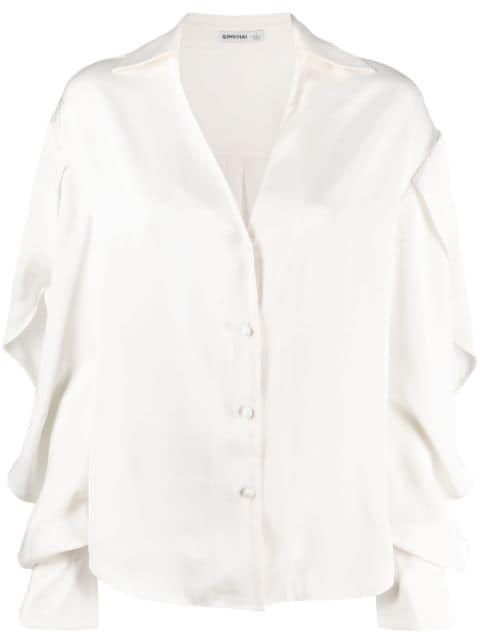 V-neck draped-sleeve shirt by SIMKHAI