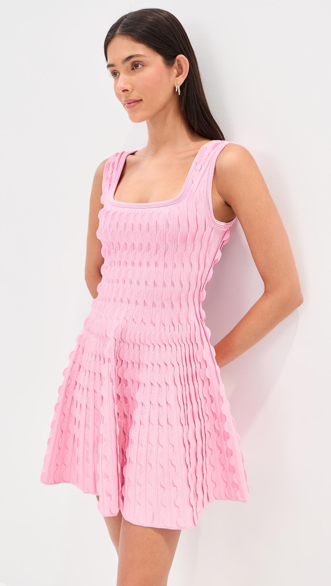 Vanna Scalloped Knit Mini Dress by SIMKHAI