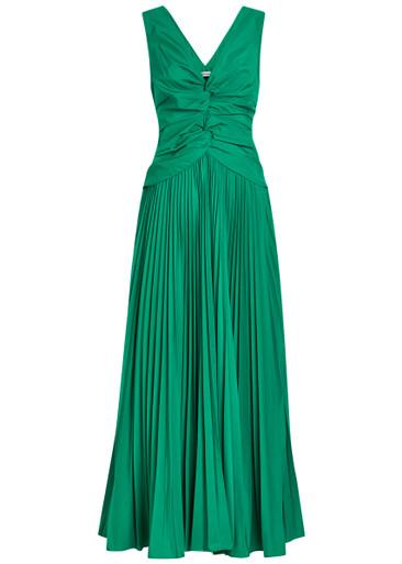 Vivianne pleated woven midi dress by SIMKHAI