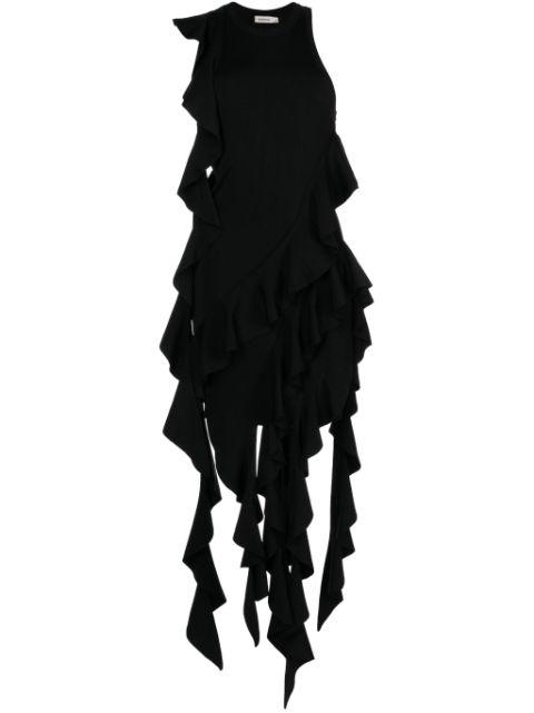 Wilda draped ruffled dress by SIMKHAI