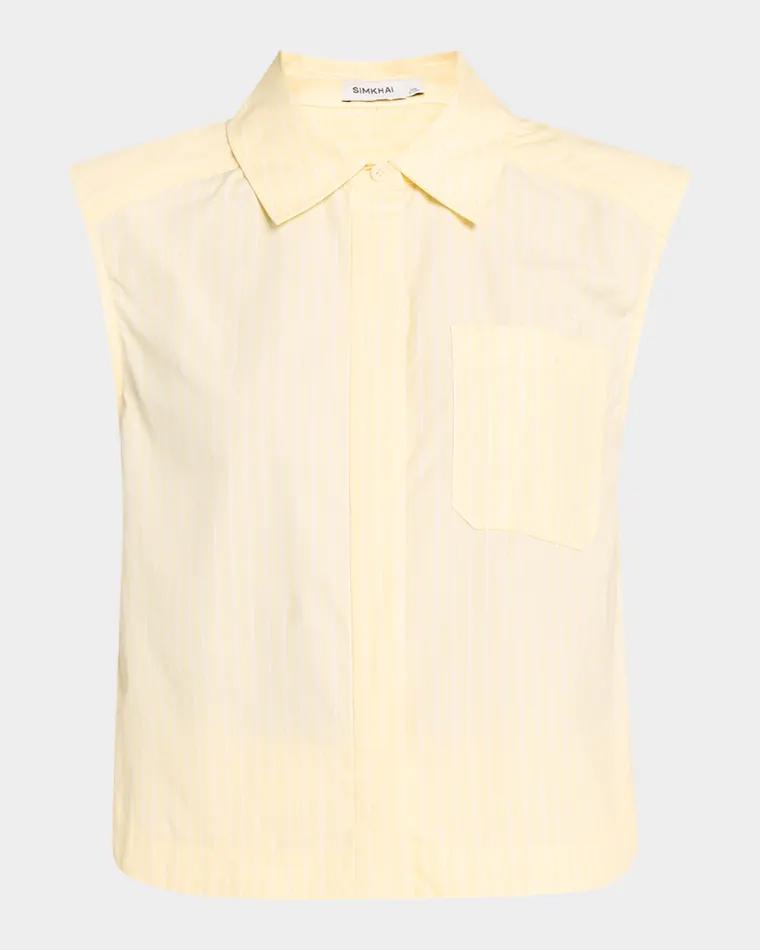 Winslow Stripe Cotton Crop Top by SIMKHAI