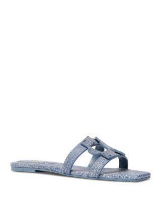 Women's Monogram Denim Print Slides by SIMKHAI