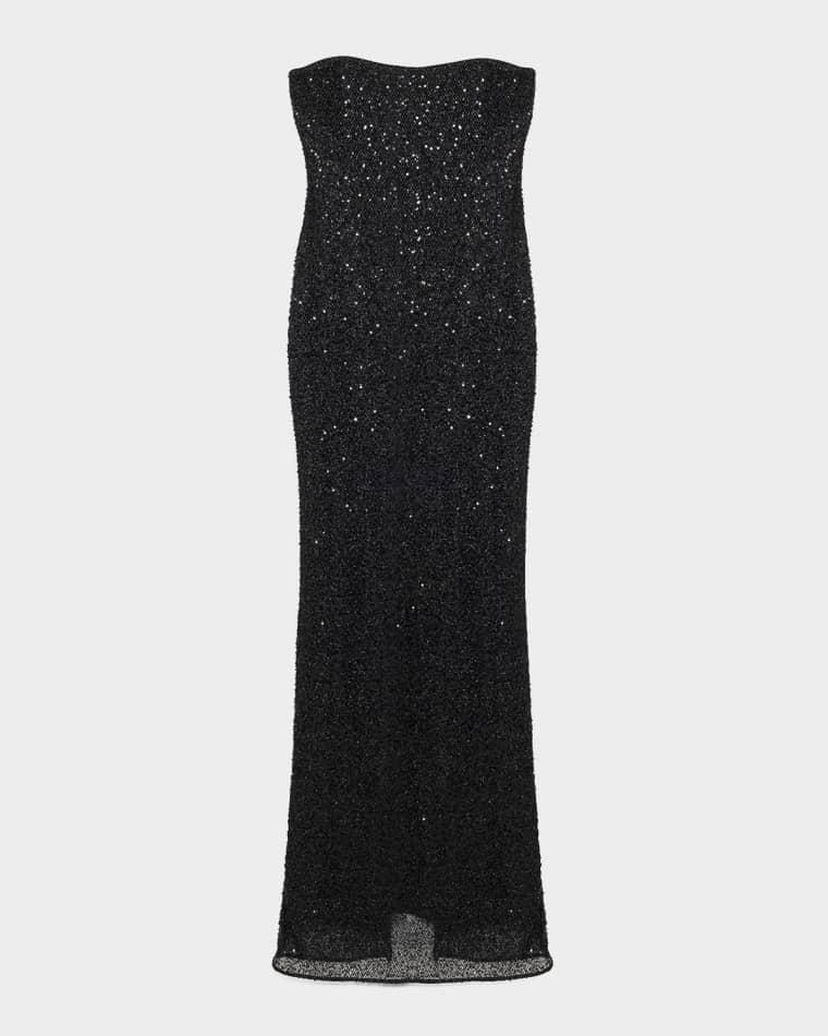 Xyla Strapless Sequin Column Gown by SIMKHAI