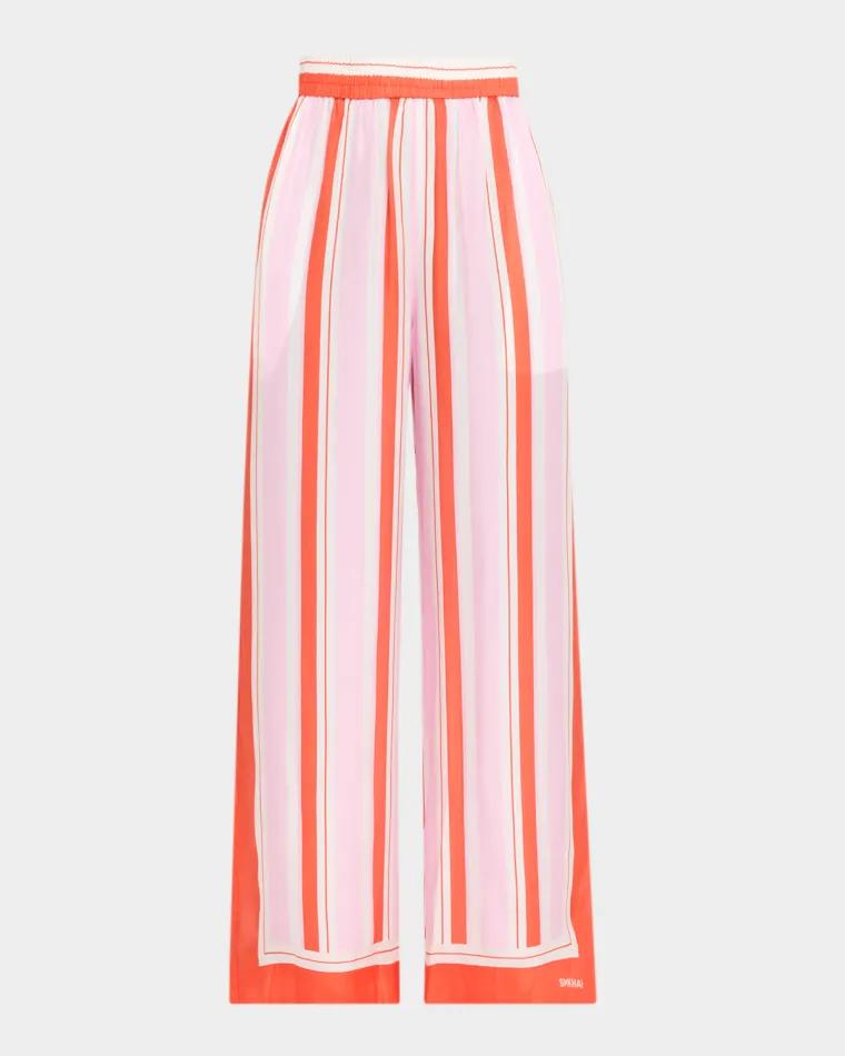 Zuna Striped Straight-Leg Pants by SIMKHAI