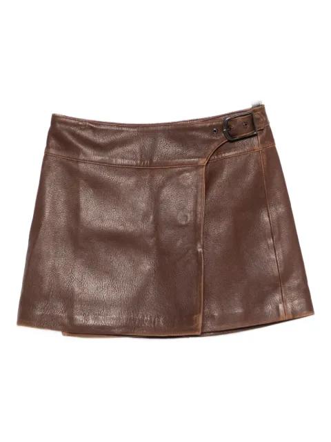 buckled faux-leather mini skirt by SIMKHAI