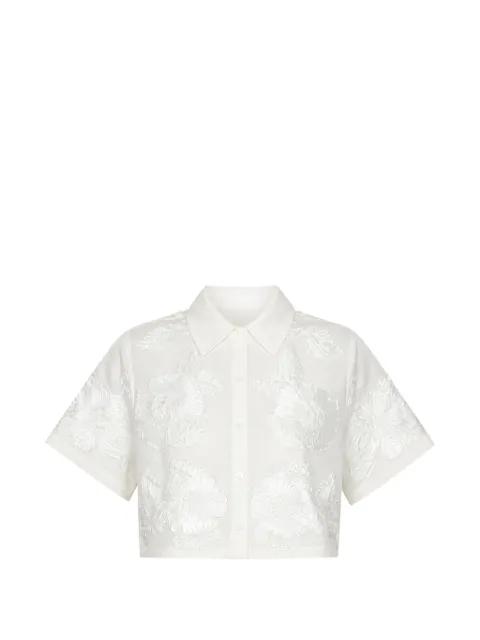 floral-appliqué cropped shirt by SIMKHAI