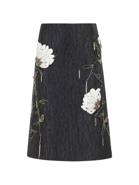floral embellished midi skirt by SIMKHAI