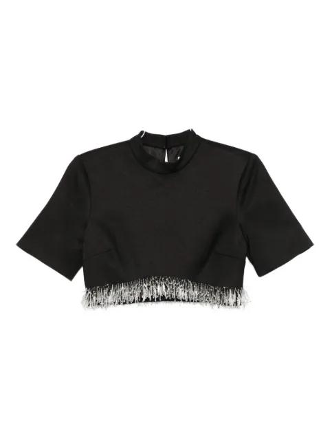 fringe-trimmed short-sleeve top by SIMKHAI
