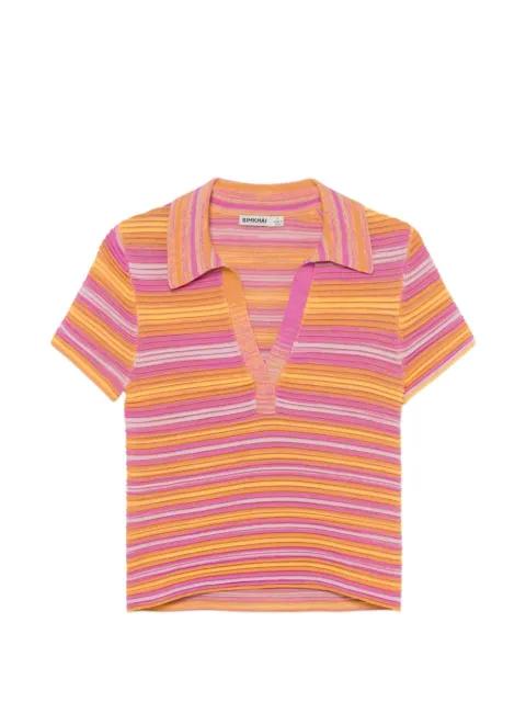 knitted striped polo top by SIMKHAI