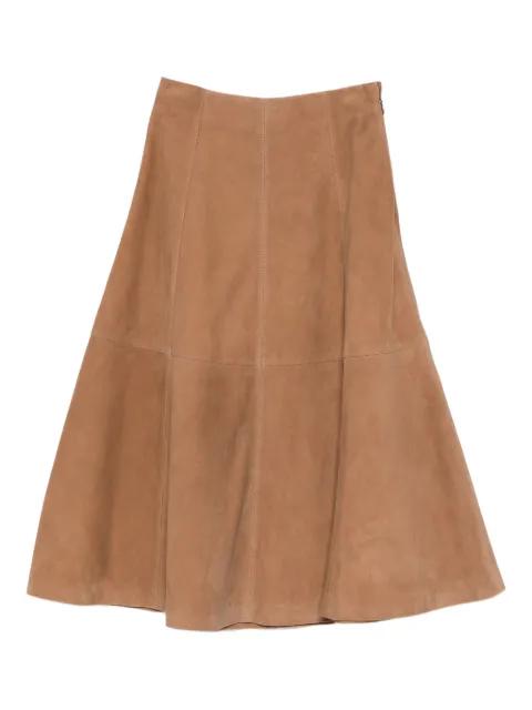 panelling suede midi skirt by SIMKHAI