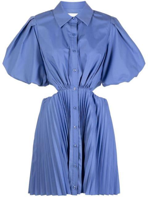 puff-sleeve cut-out shirt dress by SIMKHAI