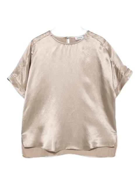 satin short-sleeve blouse by SIMKHAI