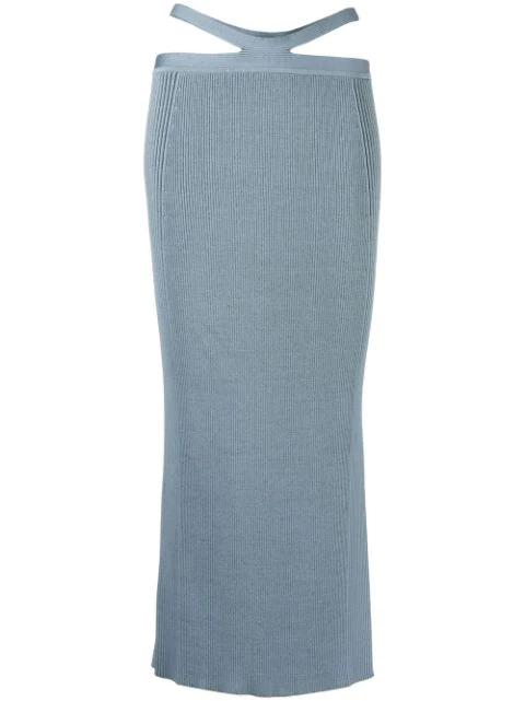 side ribbed-detail midi skirt by SIMKHAI