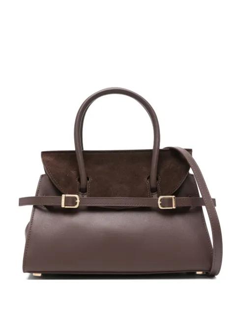 small River suede-panel buckled tote bag by SIMKHAI