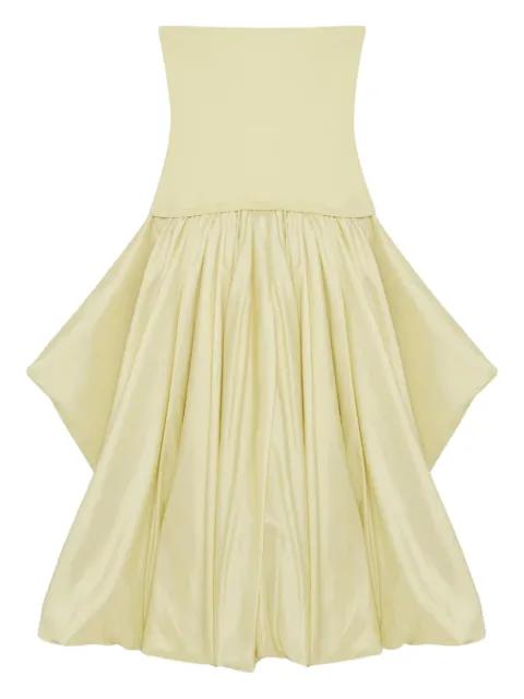 strapless balloon-skirt midi day dress by SIMKHAI