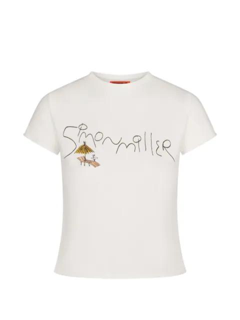 Beach logo-graphic cotton T-shirt by SIMON MILLER