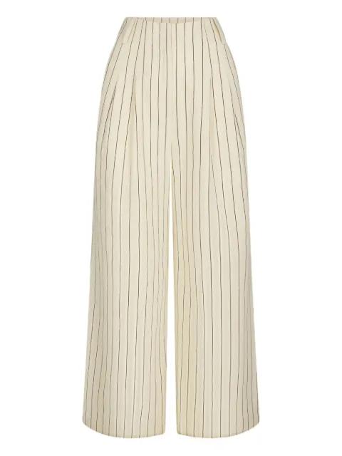 Bloo pinstripe linen trousers by SIMON MILLER