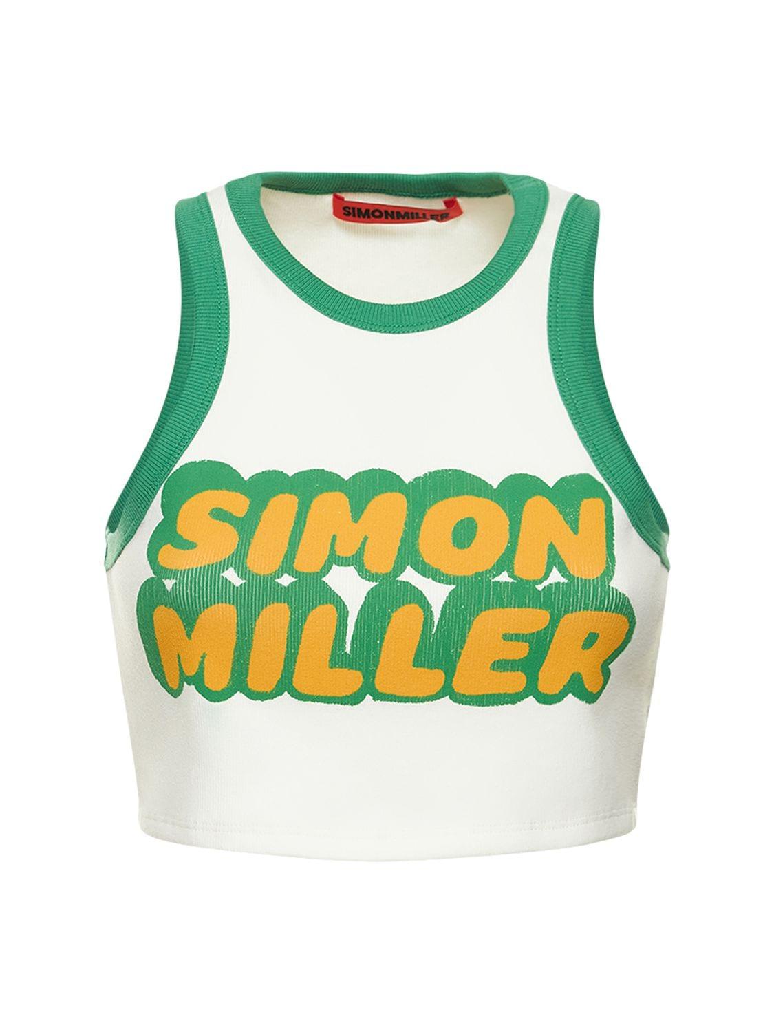 Dibby Printed Logo Cotton Tank Top by SIMON MILLER Dibby Printed Logo Cotton Tank Top by SIMON MILLER