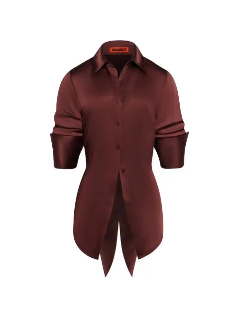 Loch open-back satin shirt by SIMON MILLER
