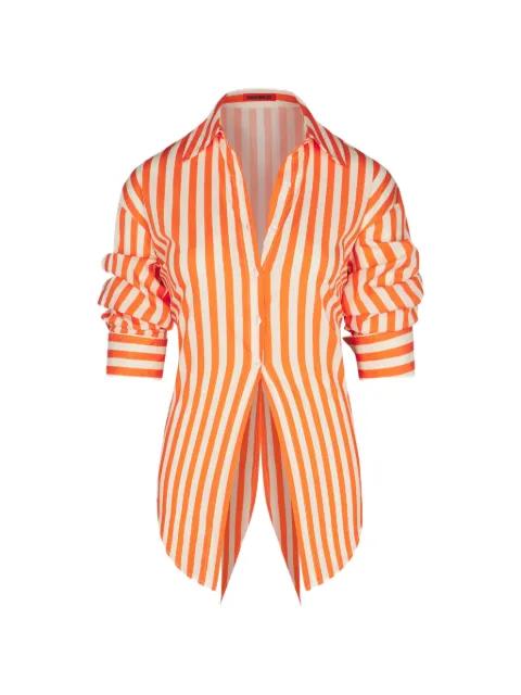 Loch stripe-print cotton shirt by SIMON MILLER