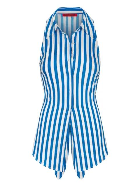 Loch stripe sleeveless shirt by SIMON MILLER
