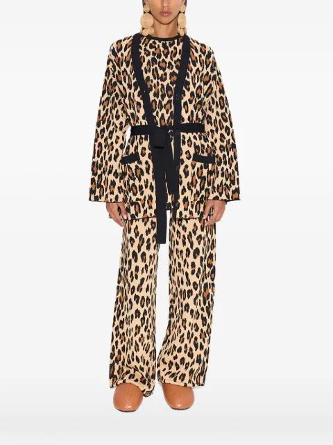 Max belted cheetah-print cardigan by SIMON MILLER