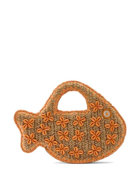 Puka flower-appliqué fish tote bag by SIMON MILLER