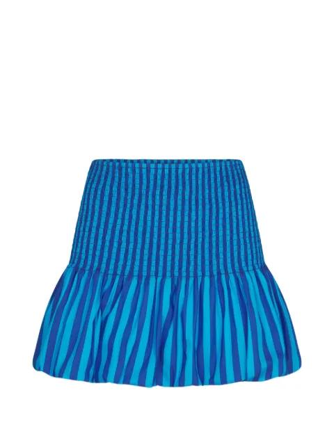 Sancho shirred-waist cotton mini skirt by SIMON MILLER